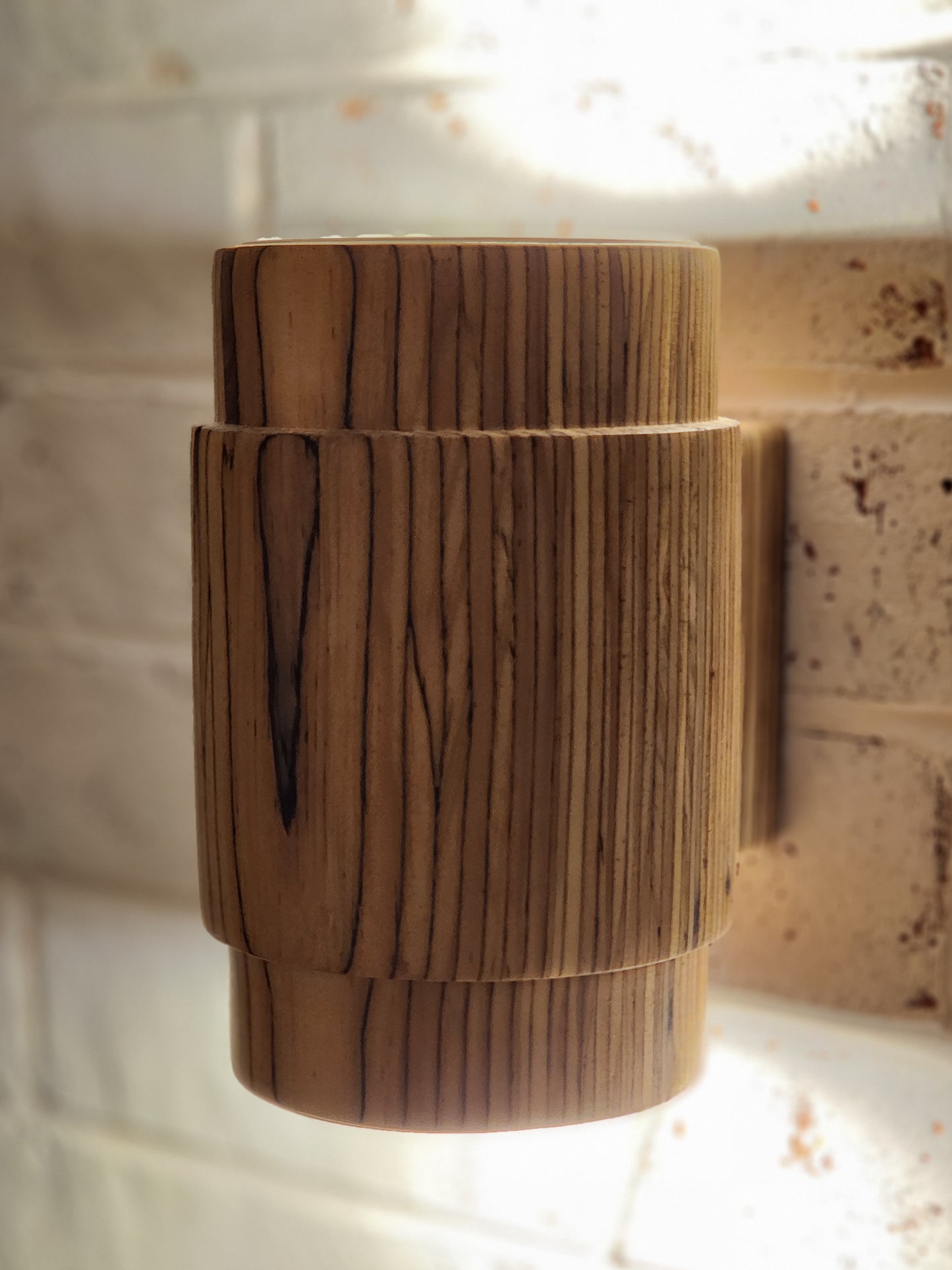 Timber up/down wall light