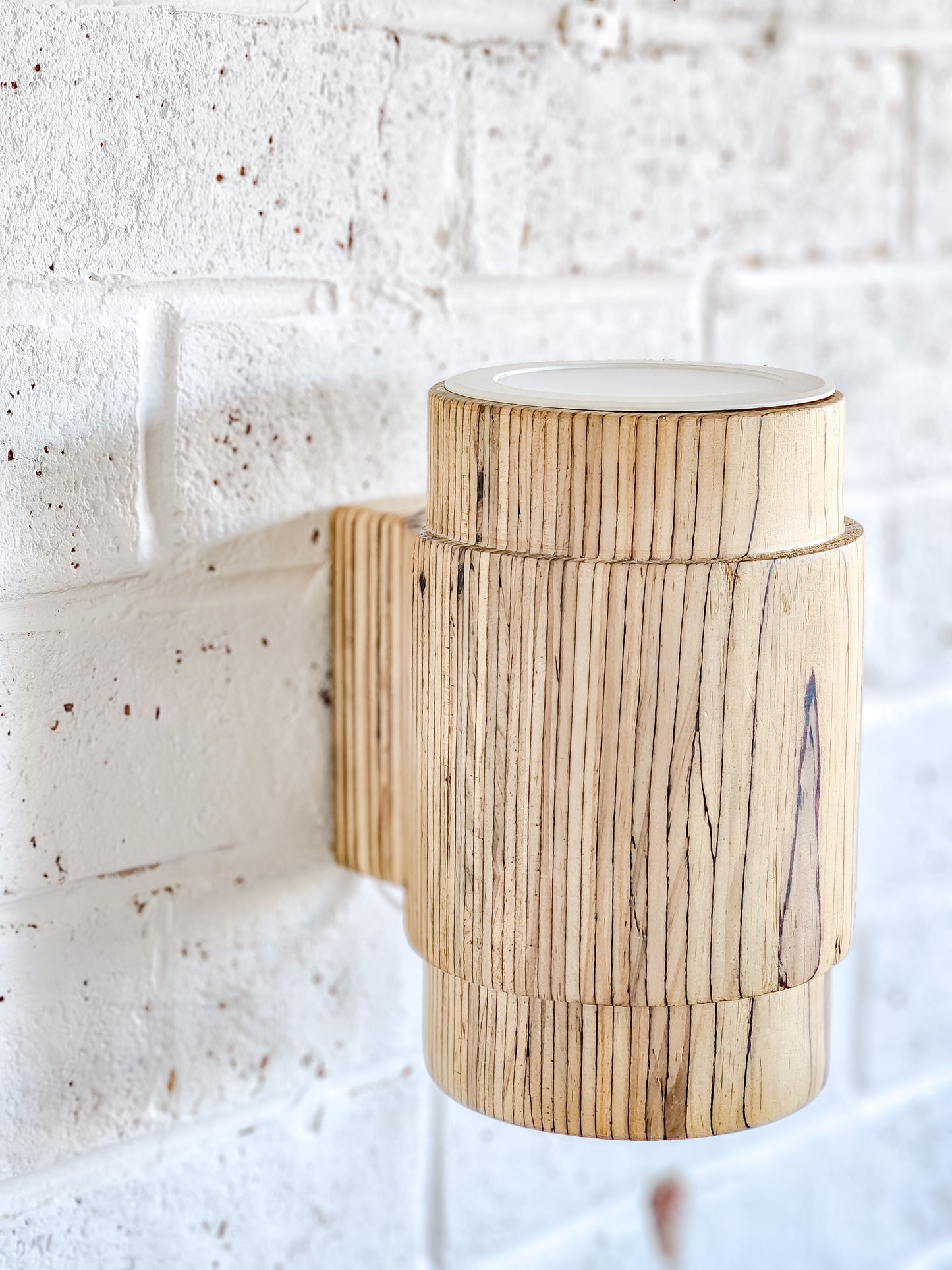 Timber up/down wall light