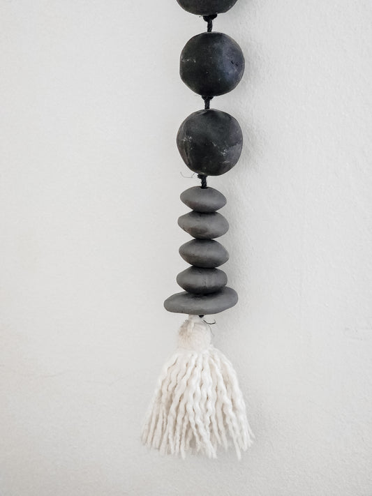 Black beads and tassel (SALE)